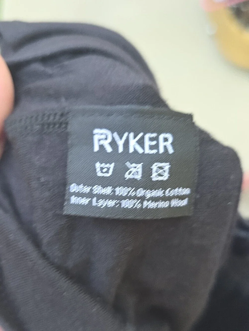 Ryker Black Athletic Shorts 100% Organic Cotton Inner Layer 100% Merino Wool SML